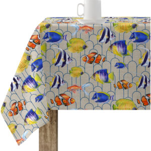 Mantel resinado antimanchas modelo 0120-128  Categoría: ULTIMAS OPORTUNIDADES  Calidad: Tejido 100% algodón resinado antimanchas (tacto plastificado).  Mantel confeccionado antimanchas