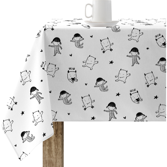 Mantel resinado modelo Wow de Lyona Ivanova. Categoría: ULTIMAS OPORTUNIDADES Calidad: Tejido 100% algodón resinado antimanchas (tacto plastificado). Mantel confeccionado antimanchas