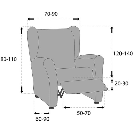 FUNDA SILLÓN RELAX TÚNEZ GRIS ALMA - Imagen 4