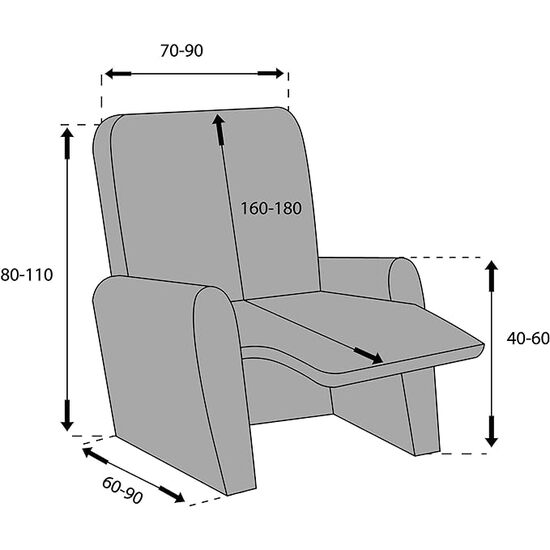 FUNDA SILLÓN RELAX COMPLETA TÚNEZ MARFIL - Imagen 4