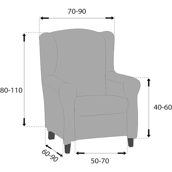 FUNDA SILLÓN OREJERO DÚPLEX TÚNEZ BEIGE - Imagen 4