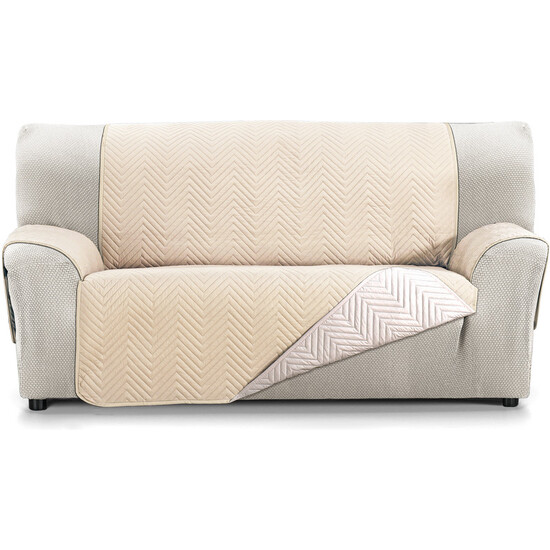 CUBRE SOFÁ MILANO 2 PLAZAS BEIGE/LINO
