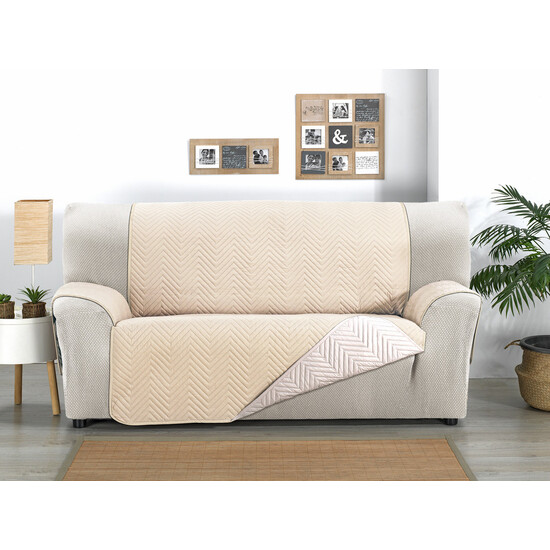 CUBRE SOFÁ MILANO 2 PLAZAS BEIGE/LINO - Imagen 2