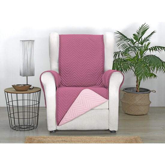 CUBRE SOFÁ MILANO 1 PLAZA BERENJENA/SALMÓN - Imagen 2