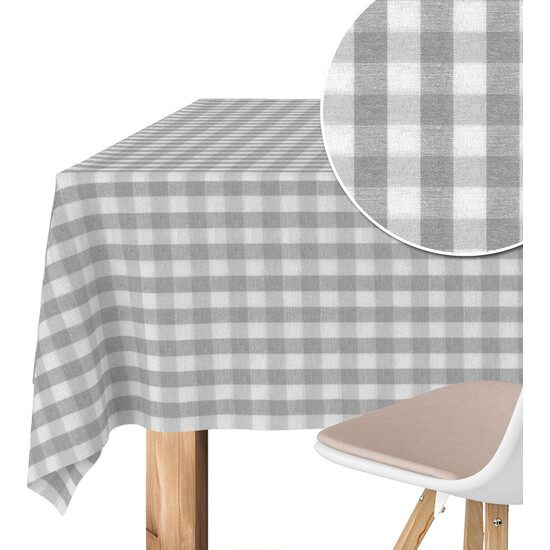 MANTEL TEFLONADO CONFECCIONADO VICHY GRIS CLARO 100X140 CM - Imagen 2