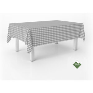 MANTEL TEFLONADO CONFECCIONADO VICHY GRIS CLARO 180X140 CM