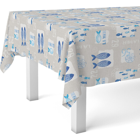 MANTEL HULE FISH 140X140 ÚNICO - Imagen 2