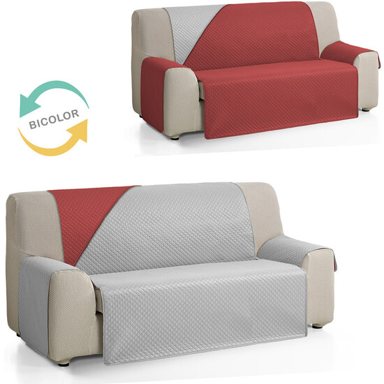 CUBRE SOFÁ DIAMOND 3 PLAZAS XL LINO/CUERO - Imagen 2