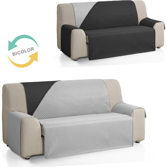 CUBRE SOFÁ DIAMOND 3 PLAZAS GRIS/NEGRO - Imagen 2