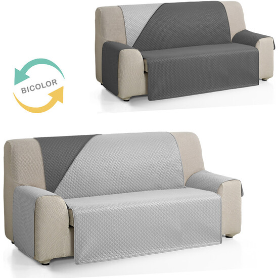 CUBRE SOFÁ DIAMOND 4 PLAZAS XL BERENJENA/SALMÓN - Imagen 2