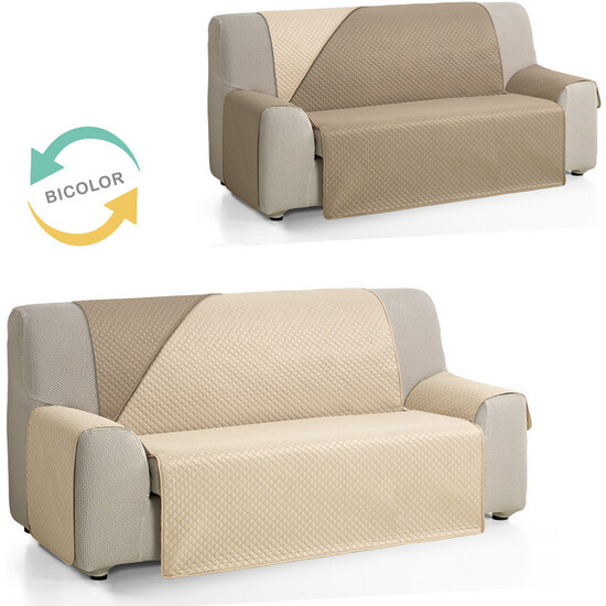 CUBRE SOFÁ DIAMOND 4 PLAZAS XL BEIGE/AGUAMARINA - Imagen 2