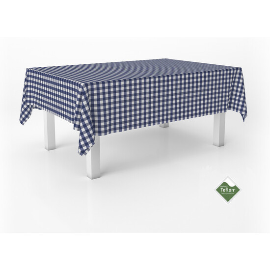 MANTEL TEFLONADO CONFECCIONADO VICHY MARINO 180X140 CM