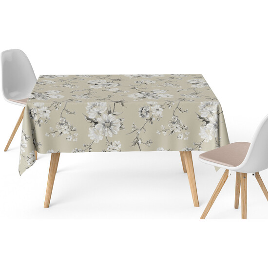 MANTEL RESINADO DANIELA BEIGE 250X140 CM - Imagen 2