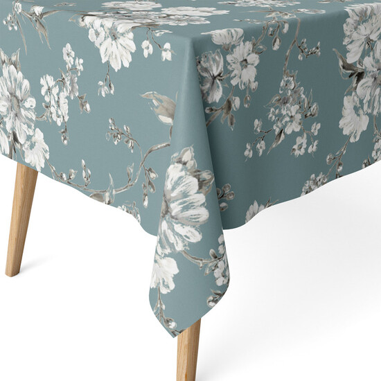MANTEL RESINADO DANIELA TURQUESA 300X140 CM