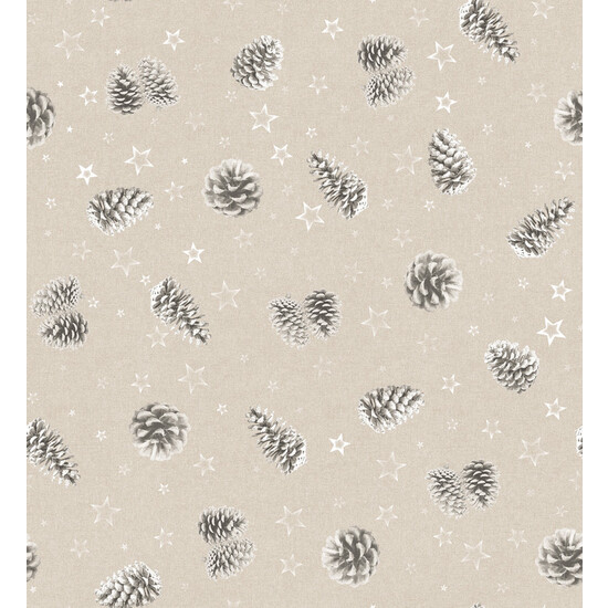 MANTEL RESINADO PIÑAS GRIS 260X140 CM - Imagen 3