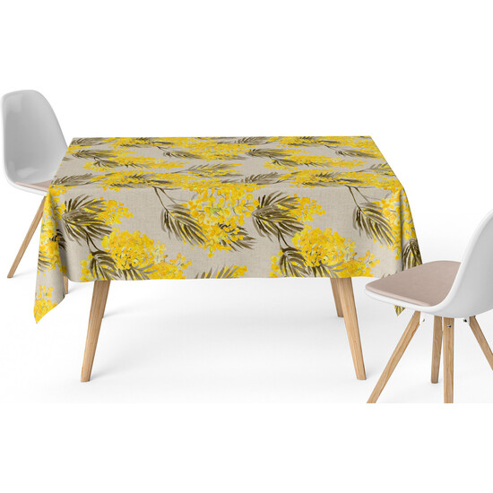 MANTEL RESINADO MIMOSA BEIGE 200X140 CM - Imagen 2