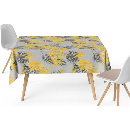 MANTEL RESINADO MIMOSA GRIS 140X140 CM - Imagen 2
