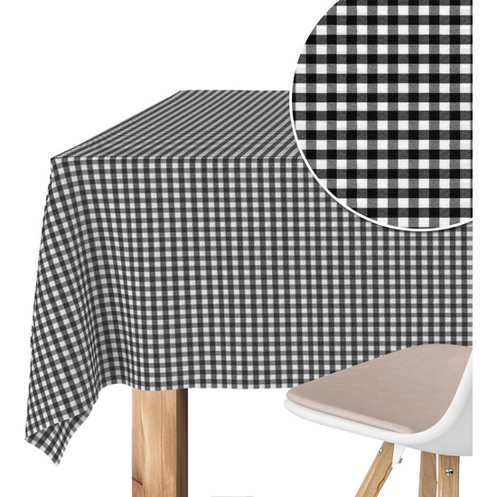 MANTEL TEFLONADO CONFECCIONADO PETIT VICHY NEGRO 240X140 CM - Imagen 3