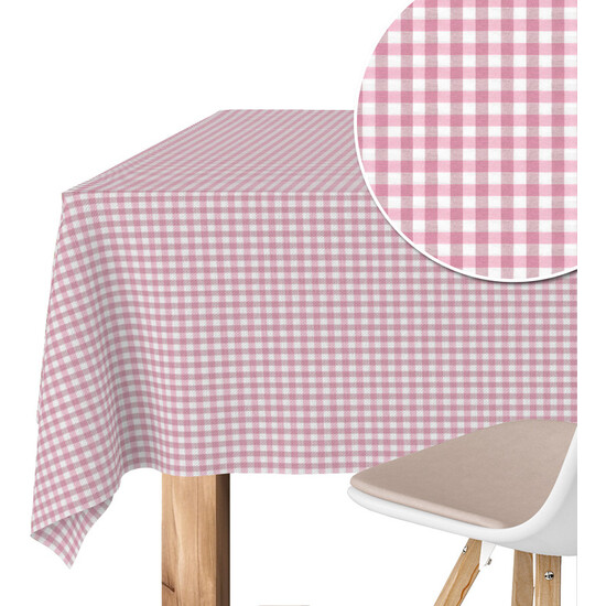MANTEL TEFLONADO CONFECCIONADO PETIT VICHY ROSA 250X140 CM - Imagen 2