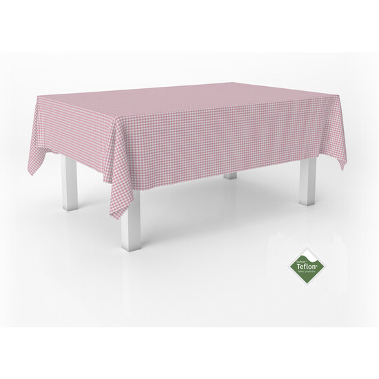 MANTEL TEFLONADO CONFECCIONADO PETIT VICHY ROSA 100X140 CM