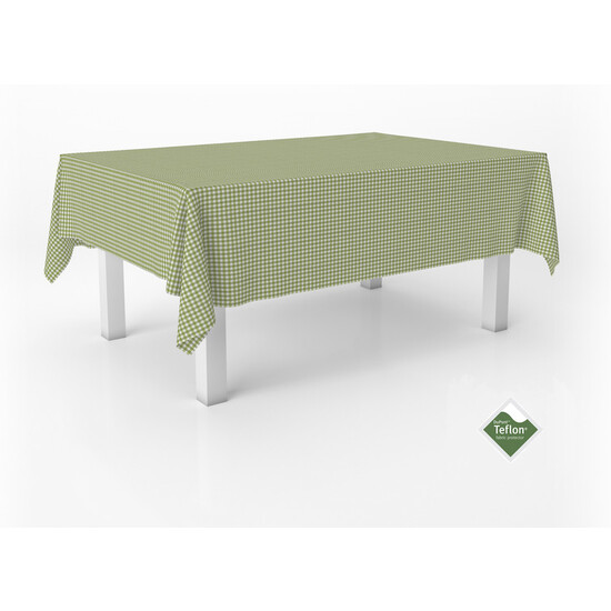 MANTEL TEFLONADO CONFECCIONADO PETIT VICHY PISTACHO 300X140 CM