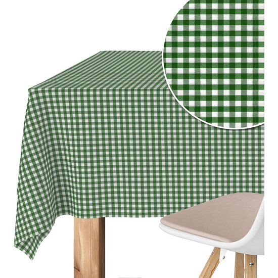 MANTEL TEFLONADO CONFECCIONADO PETIT VICHY VERDE BOTELLA 260X140 CM - Imagen 3