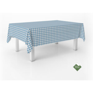 MANTEL TEFLONADO CONFECCIONADO VICHY AZUL 140X140 CM