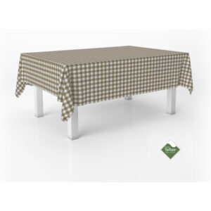 MANTEL TEFLONADO CONFECCIONADO VICHY CUERO 260X140 CM
