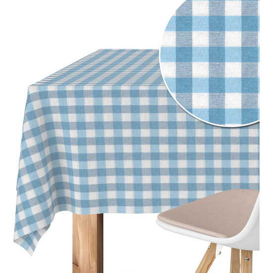 MANTEL TEFLONADO CONFECCIONADO VICHY AZUL 200X140 CM - Imagen 3