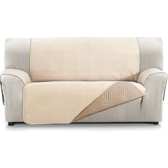 CUBRE SOFÁ MILANO 4 PLAZAS BEIGE/CUERO
