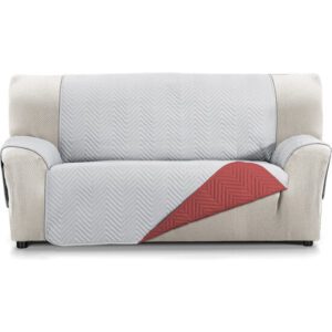 CUBRE SOFÁ MILANO 3 PLAZAS XL ROJO/GRIS
