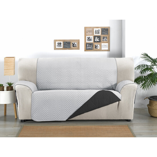 CUBRE SOFÁ MILANO 4 PLAZAS XL GRIS/NEGRO - Imagen 2