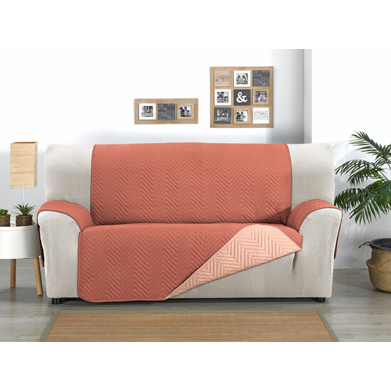 CUBRE SOFÁ MILANO 4 PLAZAS XL TEJA/CORAL - Imagen 2