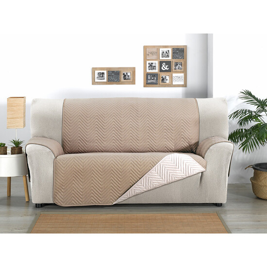 CUBRE SOFÁ MILANO 4 PLAZAS XL LINO/CUERO - Imagen 2