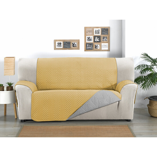 CUBRE SOFÁ MILANO 4 PLAZAS XL MOSTAZA/PERLA - Imagen 2