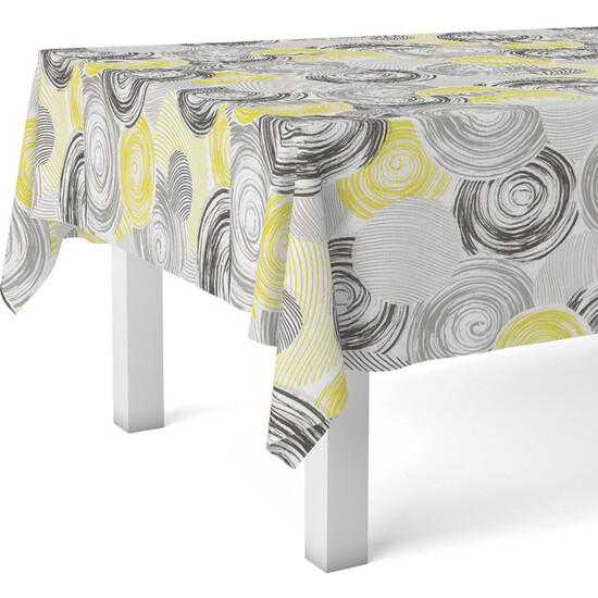 MANTEL HULE CIRCLE AMARILLO 180X140 CM - Imagen 2
