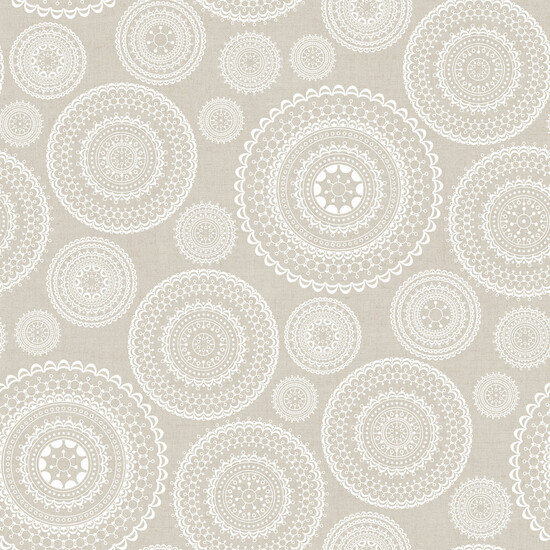 MANTEL RESINADO MANDALA BEIGE 140 REDONDO - Imagen 3