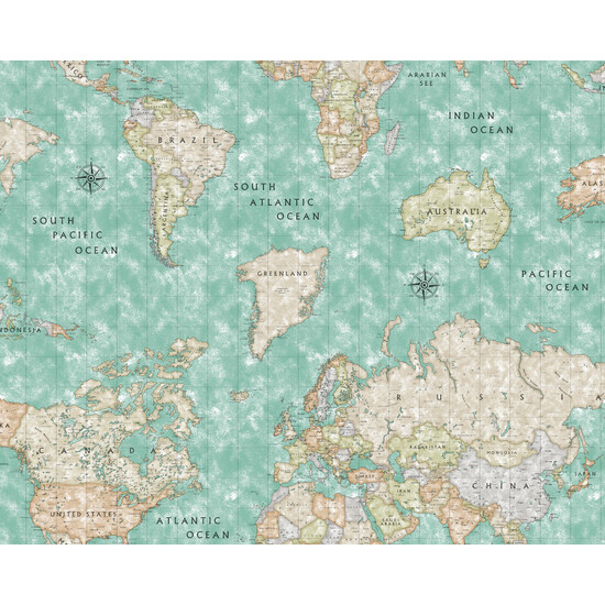 MANTEL RESINADO MAPAMUNDI TURQUESA 100X140 CM - Imagen 3