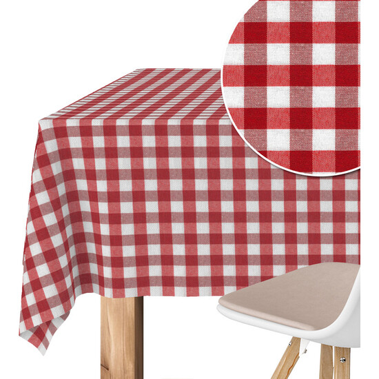MANTEL TEFLONADO CONFECCIONADO VICHY ROJO 200X140 CM - Imagen 3