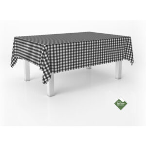 MANTEL TEFLONADO CONFECCIONADO VICHY NEGRO 240X140 CM