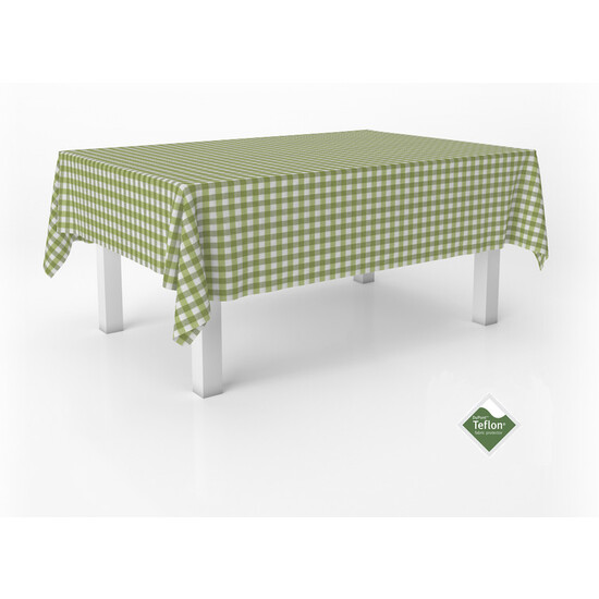 MANTEL TEFLONADO CONFECCIONADO VICHY PISTACHO 200X140 CM