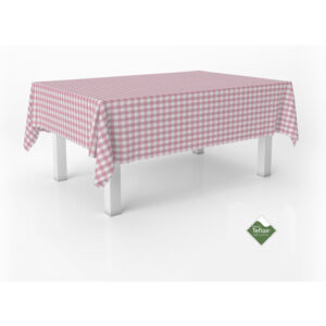 MANTEL TEFLONADO CONFECCIONADO VICHY ROSA 240X140 CM
