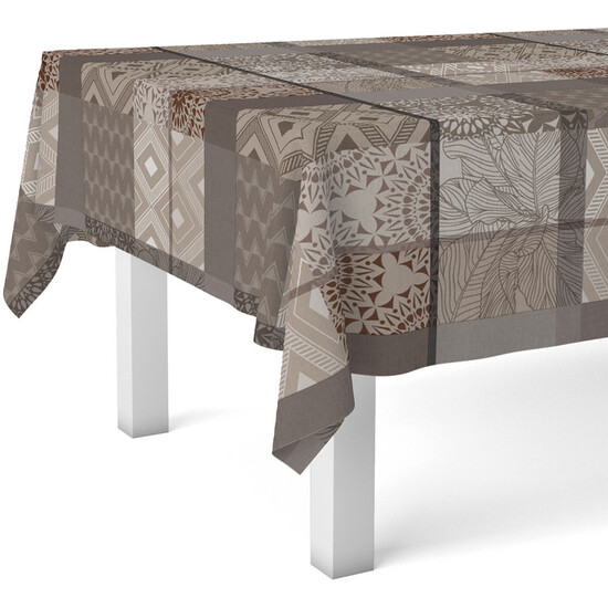 MANTEL HULE POMPE 250X140 MARRÓN - Imagen 2