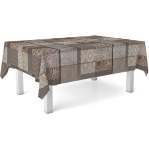 MANTEL HULE POMPE 140X140 MARRÓN