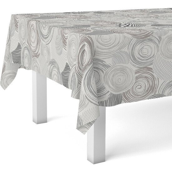 MANTEL HULE CIRCLE GRIS 250X140 CM - Imagen 2