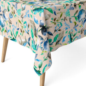 MANTEL RESINADO ACUARELA AZUL 140 REDONDO