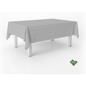 MANTEL TEFLONADO CONFECCIONADO PETIT VICHY GRIS CLARO 300X140 CM