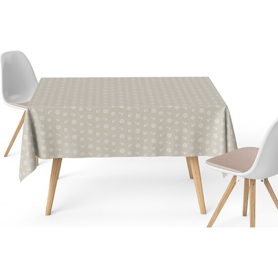 MANTEL RESINADO ANCORA BEIGE 220X140 CM - Imagen 2