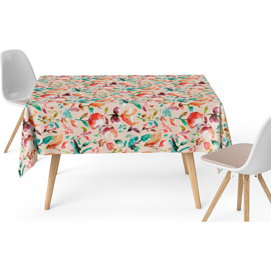 MANTEL RESINADO ACUARELA ROJO 140X140 CM - Imagen 2