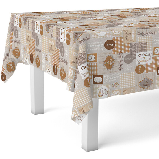 MANTEL HULE CUISINE MARRÓN 100X140 CM - Imagen 2